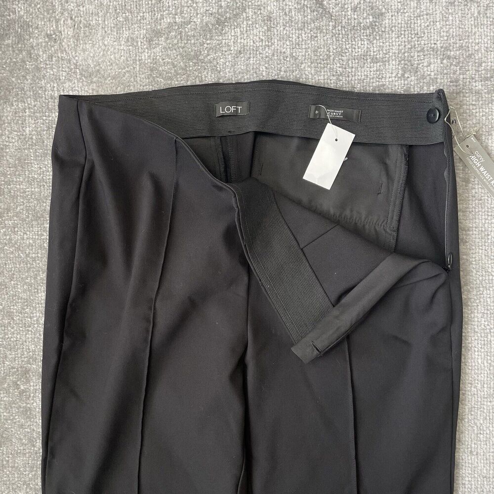 Loft Pants Womens 8 Tall Black Curvy Kick Crop Stretch Side Zip Slacks NEW - Picture 7 of 12